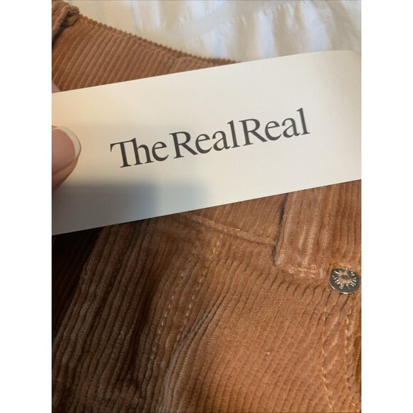 Alice Olivia Authentic Solid Bronze Brown Corduroy Flare Jeans Righ Rise 26 - Picture 6 of 9